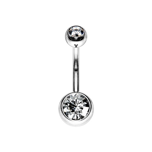2 PIEZAS Barra Curvada Titanio 14G Clicker Inverso Ombligo Anillo Ombligo Joyería - Imagen 8 de 12