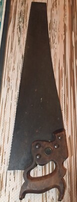 Old H. Disston And Sons Hand Saw 26  Blade Missing 1 Tooth. (Nice Art).