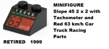 LEGO Minifigure Slope 45 2 x 2 with Tachometer Red 63 km Racing Control Panel