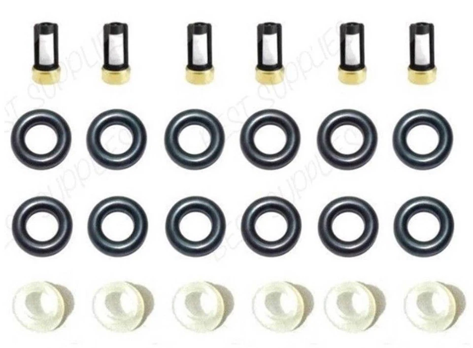 Kit de servicio de reparación de inyectores de combustible Orings Filtros Tapas para Infiniti Nissan V6 3,5 L Foto 2 de 2