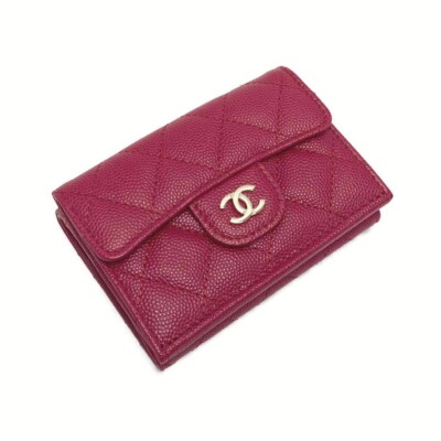 ○Chanel Classic Small Flap Wallet Ap0230 Rose Pink Card A