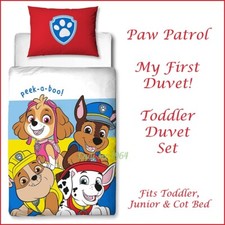 Paw Patrol Toddler Duvet Set Children's Bedding fits Toddler, Junior or Cot Bed