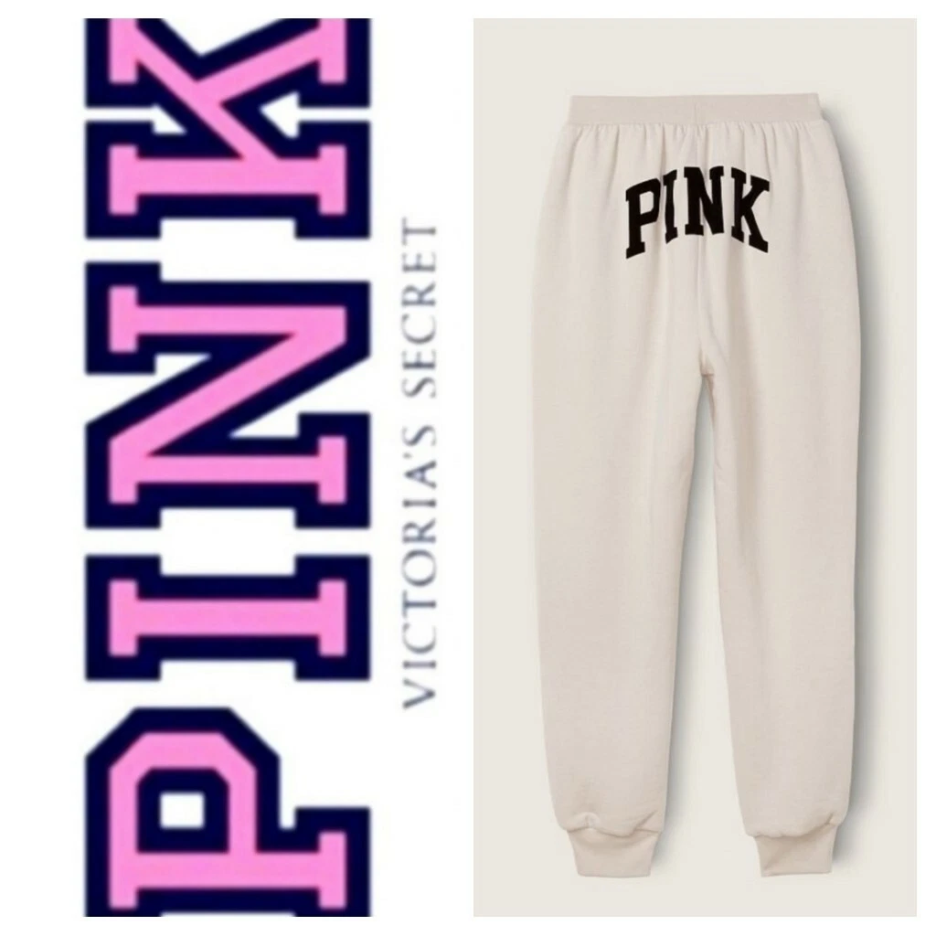 ❤️ VS Victoria Secret PINK Logo Reversible Sweats Pants Joggers New Release  L