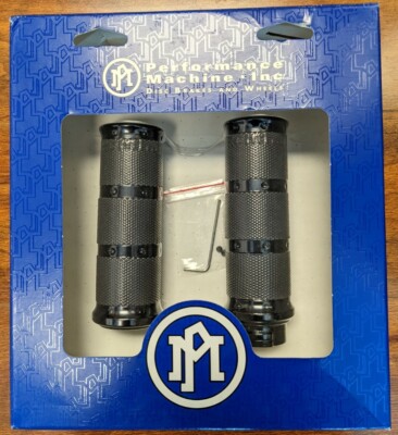 Performance Machine 0063-2010-B Black Contour XL Renthal Wrapped Grips For Cable