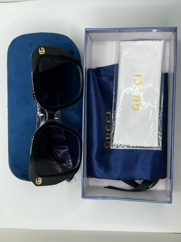 Lunettes de soleil Gucci GG3029S noires avec logo rouge/blanc/bleu or 52 mm verres unisexes - Photo 4/9