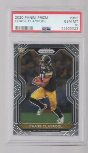 CHASE CLAYPOOL 2020 PANINI PRIZM ROOKIE CARD #392 PSA 10