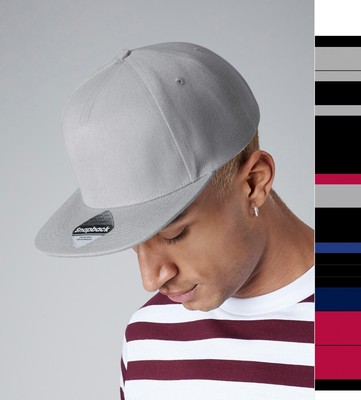 2er Pack Original Flat Peak Snapback Cap Flacher Beechfield 6-fach gesteppter Sc