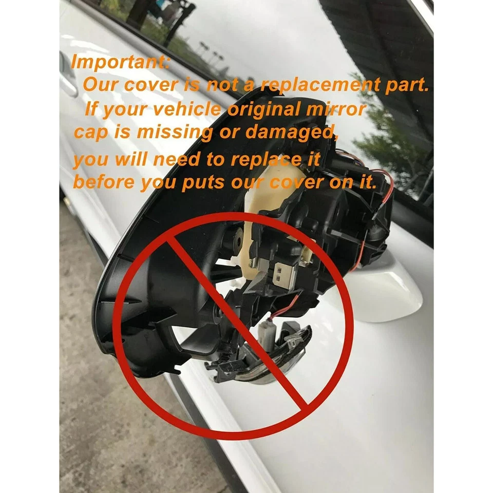 Tapa de cubierta de espejo retrovisor OX negro brillante para Dodge Charger/Chrysler 300C 2006-2010 Foto 2 de 4