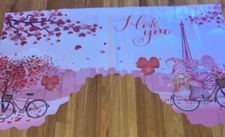 Pink Gnomes I Love You Scalloped Valance 36 x 59