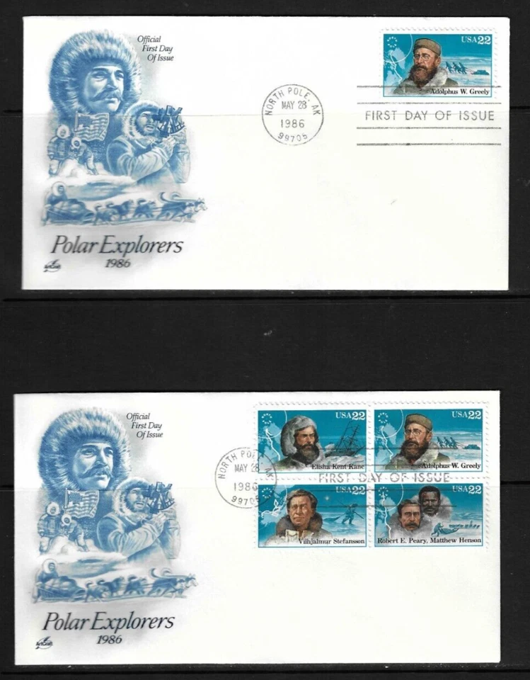 USA SC # 2220-2223 And 2223a Polar Explorers FDC . Artcraft Cachet - Image 2 of 2