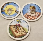 Cat Coasters Lot of 3 Gary Patternson Clay Design Full Moon Sandbox Stuck in Mug