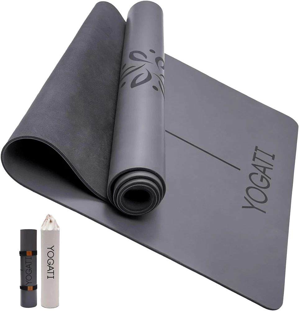 Premium Non-Slip Rubber Yoga Mat with Included Yoga Bag and Adjustable Carry Strap – Perfect for Women and Men, Ideal for Home, Studio, or Travel Use