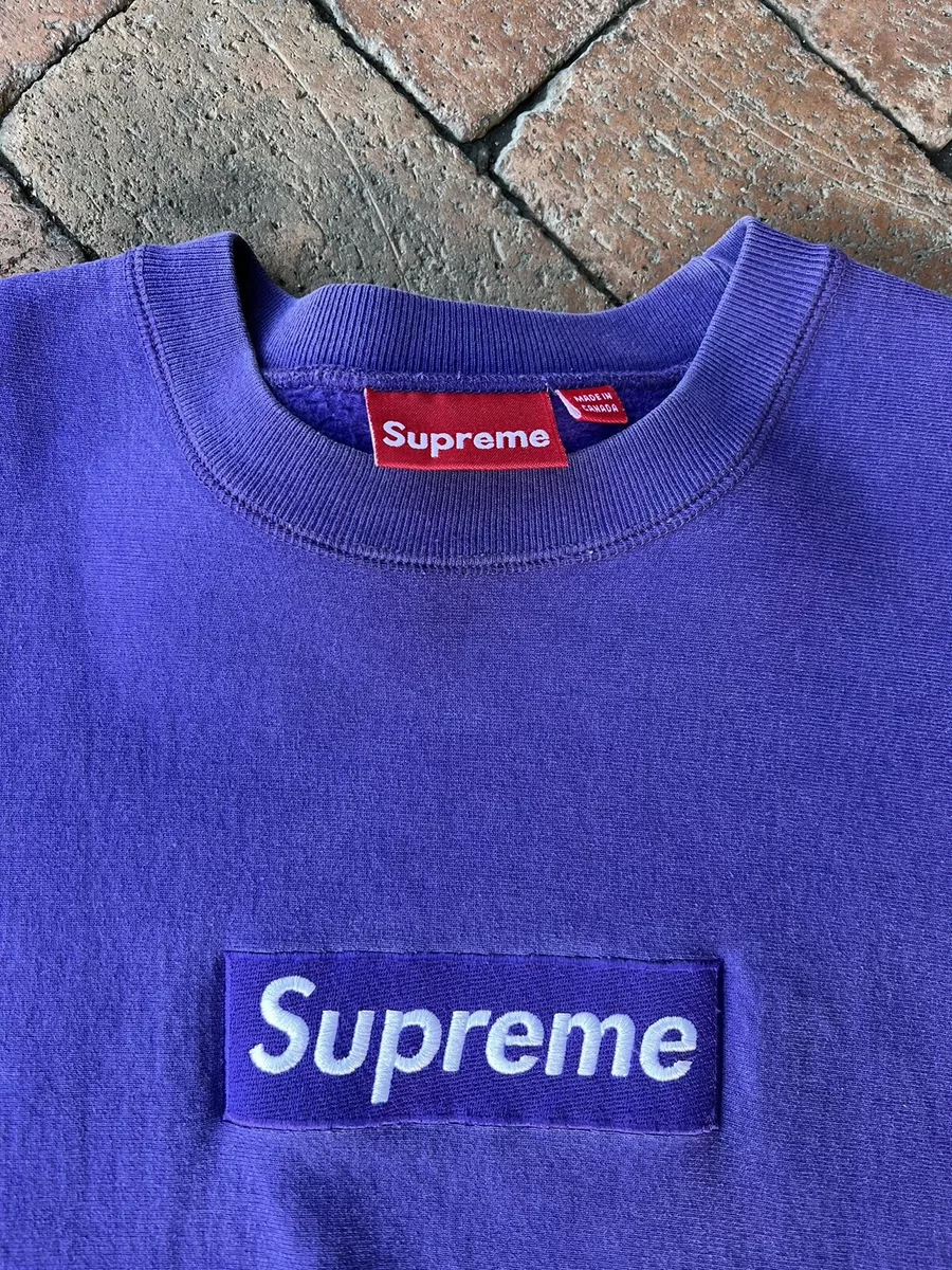 Supreme Box Logo Crewneck Purple Vintage 2006 Sz Large