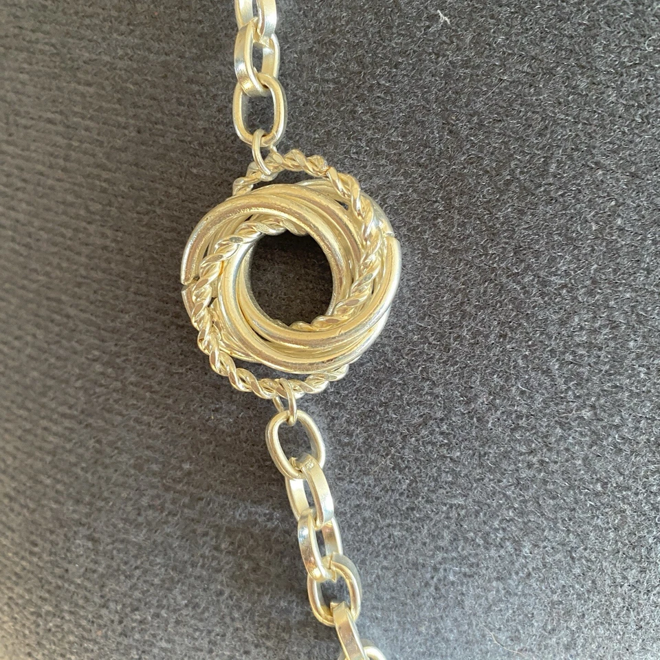 NEW Taramanda Costume Silver-Colored 37” Long Fashion Necklace - Image 3 of 4