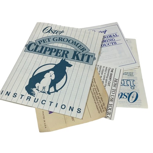 Vintage Oster Pet Grooming Kit Model 151-04 Blade Attachments, Blade, Oil, Info - Picture 10 of 13