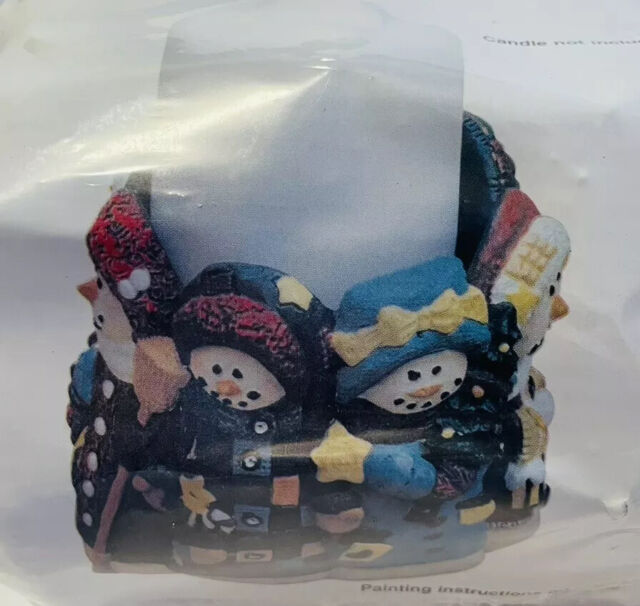 California Creations Snowmen Gathering Candle Holder Round Ready Paint Ceramic California Creations Snowmen Gathering Candle Holder Round Ready Paint Ceramic