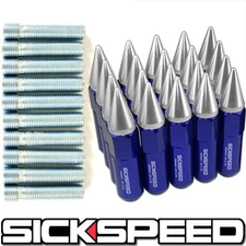 20 PC BLUE/POLISHED SPIKED LUG NUTS CONVERSION ADAPTER KIT 12X1.25 TO 12X1.25