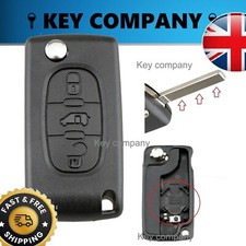 3 Van Centre Button Flip Key Fob Case For Citroen Berlingo DISPATCH - CE0536 VA2