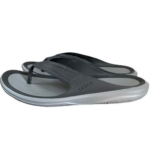 Sandalias tanga cómodas Crocs Swiftwater Wave para hombre talla 8 negras gris - Imagen 4 de 9