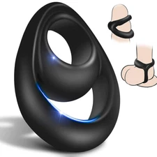 Reuse 3in1 Ball-Scrotum-Stretcher-Ring-Penis Enhancer Delay Ejaculation for Mens