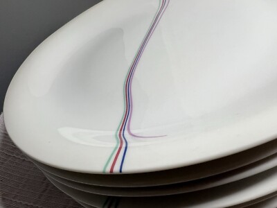 Set Of (6) Rörstrand Rainbow 10.5  Dinner Plates designed by Bertil Vallien