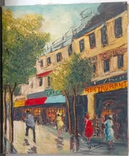 PARISIAN SCENE BRASSO SPANISH ARTIST b. 1921 Oil Painting Canvas IMPRESSIONISM