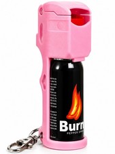 BURN Pepper Spray 1/2oz Police Strength Self Defense OC Keychain Pink