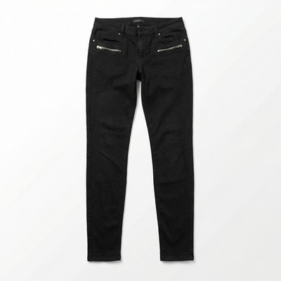 AMISU Black Skinny Jeans EU 38 Slim Leg Zipper Detail Stretch Like New