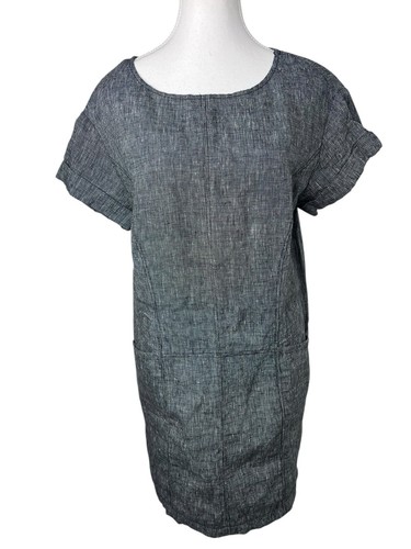 Free People Linen Dress XS Gray Shift Pockets Coastal Resort Vacation Beach Boho - Picture 5 of 18