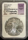 2018 American SILVER Eagle NGC MS70 First Releases Signed Elizabeth Jones