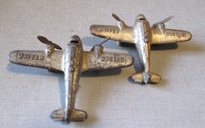 2- 1930'S ARCADE CAST IRON UNITED BOEING- PROP PLANES- NICKEL FUSELAGE-ORG TOY