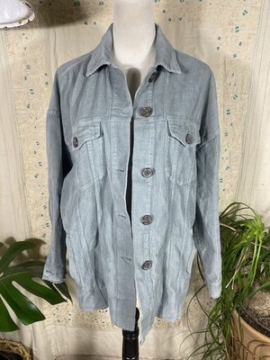NWOT STRADIVARIUS Women s Oversized Corduroy Jacket UK 10 Sz Small Pale Blue