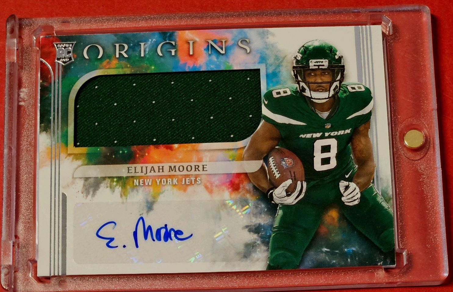 2021 Panini Origins Rookie Jumbo Jersey Autographs Elijah Moore #170 AU, MEM, RC