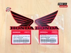2X Genuine Honda Red Black Wing Logo Tank Wing 85 MM. Racing Stickers Decals