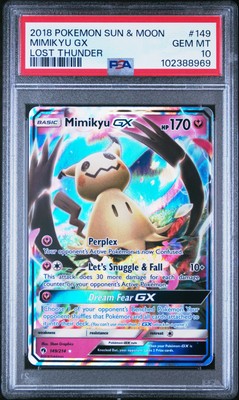 2018 POKEMON SUN & MOON LOST THUNDER #149 MIMIKYU GX PSA 10 | eBay