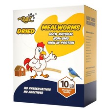 RANZ 10LBS Non-GMO Dried Mealworms for Chickens, High 10 Pound Pack of 1