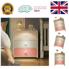 Versatile Nightstand Storage Cabinet - Macaron Color, 3 Layers of Elegance