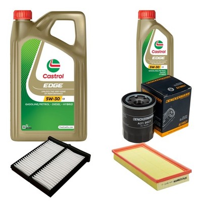 DENCKERMANN Inspektionspaket 6L CASTROL EDGE 5W-30 C3 für Mitsubishi Space Star