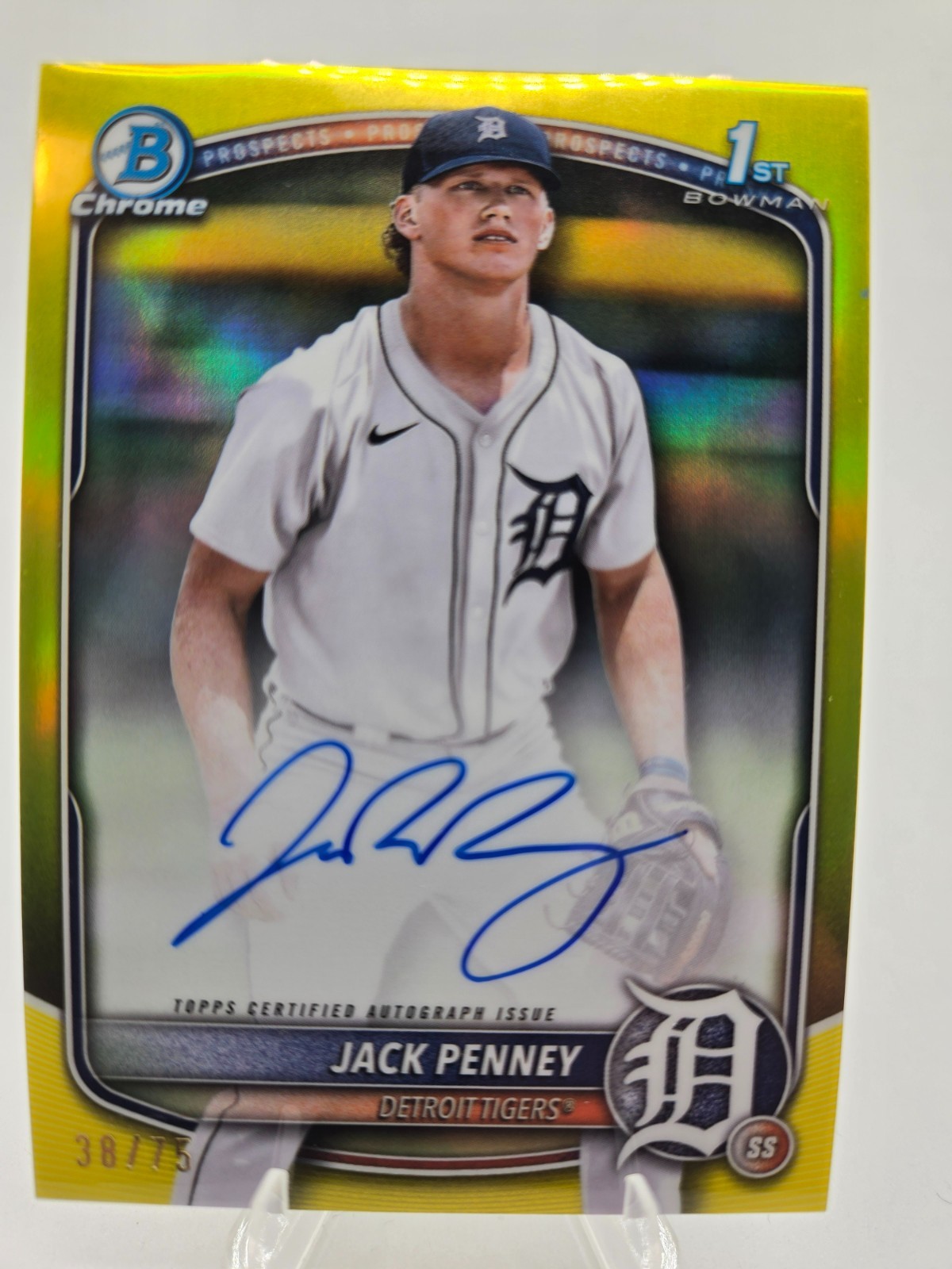 2025 Bowman Chrome Jack Penney Yellow Auto /75 1st Bowman Auto