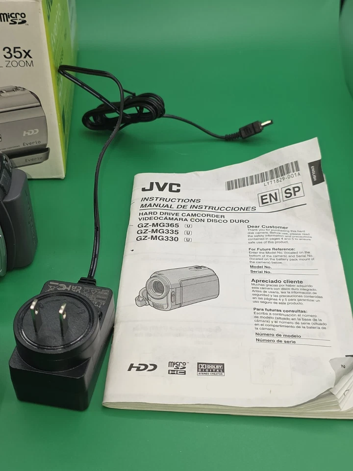 JVC Everio GZ-MG335HU Hybrid 30GB HDD 35x Optical Camcorder Tested Works Bundle - Image 3 of 4
