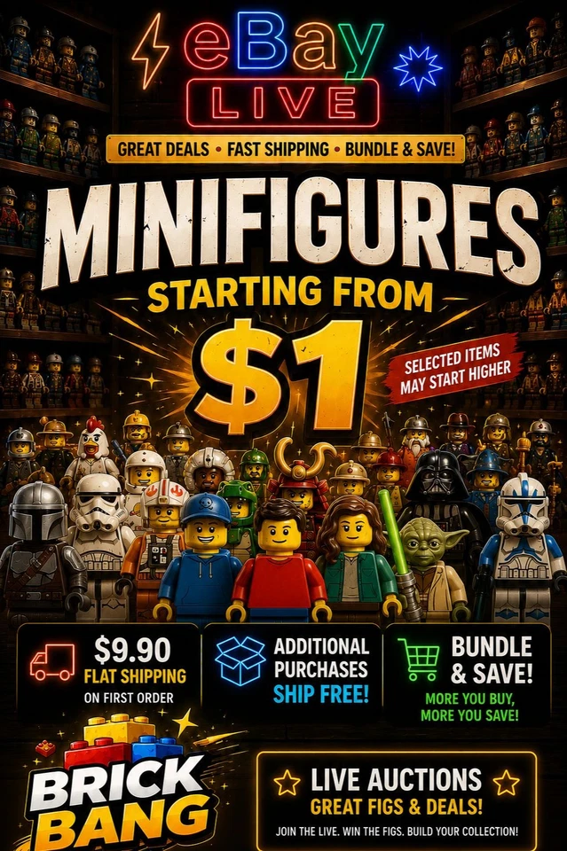 🔥 Genuine LEGO Minifigure LIVE Auction • Starts From $1 • Bundle & Save