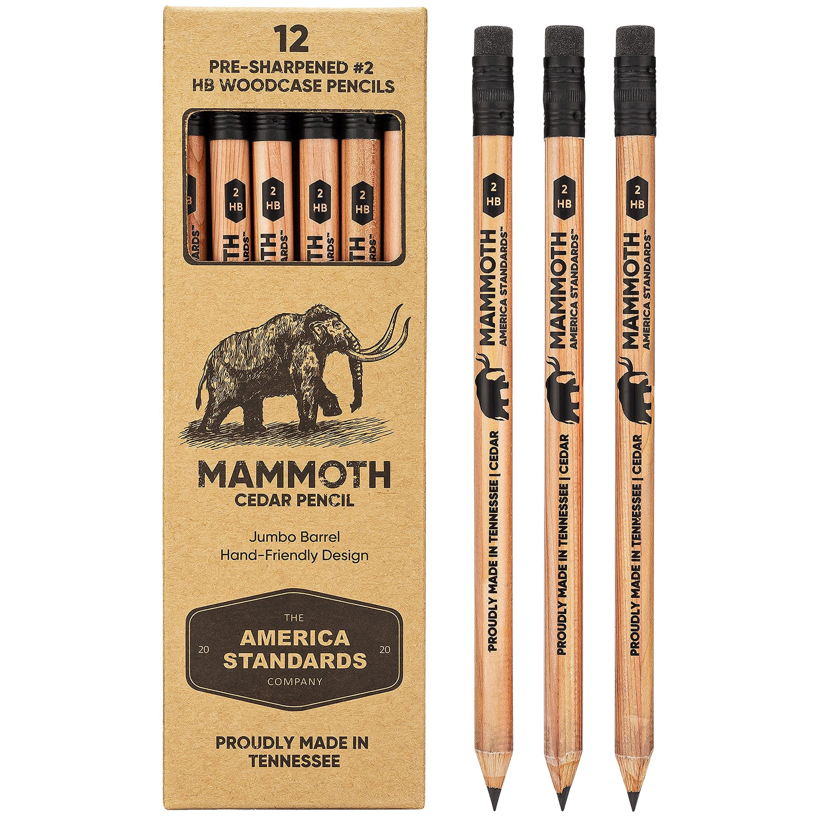 Mammoth Jumbo Cedar Pencils - 12 Pack, American-Made for Preschoolers-image
