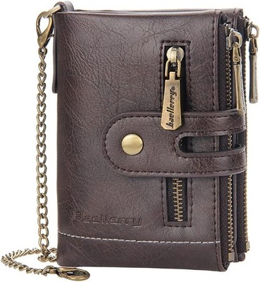 Baellerry Herren-Geldbörse, PU-Leder Coffee, Doppelreißverschluß, und Kette