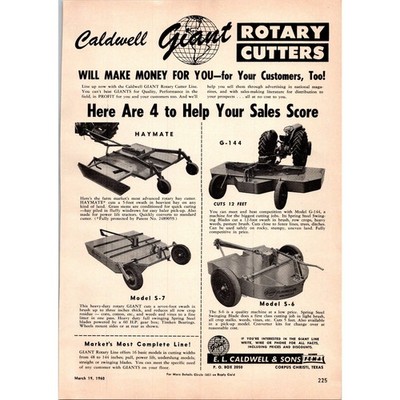 E. L. Caldwell & Sons Giant Rotary Cutters Corpus Christi TX 1960 Ad SI16