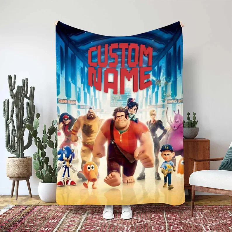 Personalized Disney Wreck-It Ralph Blanket, Ralph Vanellope Duo Fleece Blanket