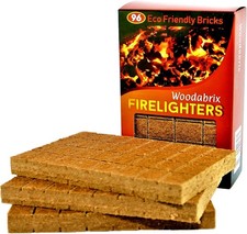 Natural Wood Eco Firelighters. 96 Sustainable Fire-starters Ideal for Wood 0.11 per lighter