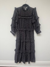 Doen Clay Dress, Black Marfa Paisley, size small