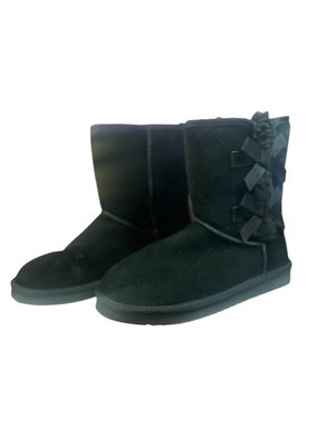 Koolaburra By Ugg Boots Womens Size 8 Mid Calf Winter Suede Faux Fur Lined Black