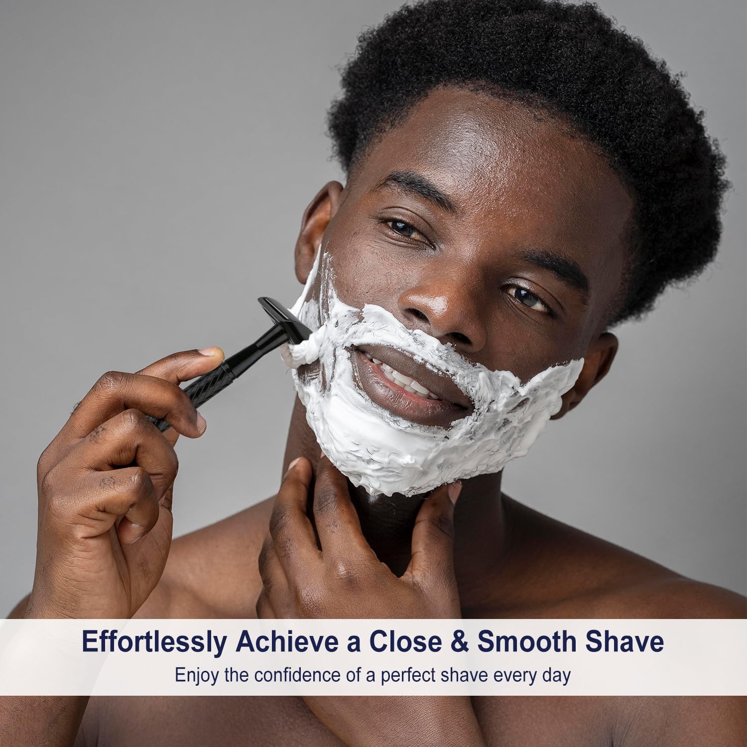 Matte Black Safety Razor and 50 Blades 