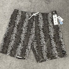 Hurley Phantom Board Shorts Mens 40 Gray Floral Quick Dry Eco Weekender Swim NEW